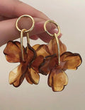 Ayana Opaque Brown Petal Earring