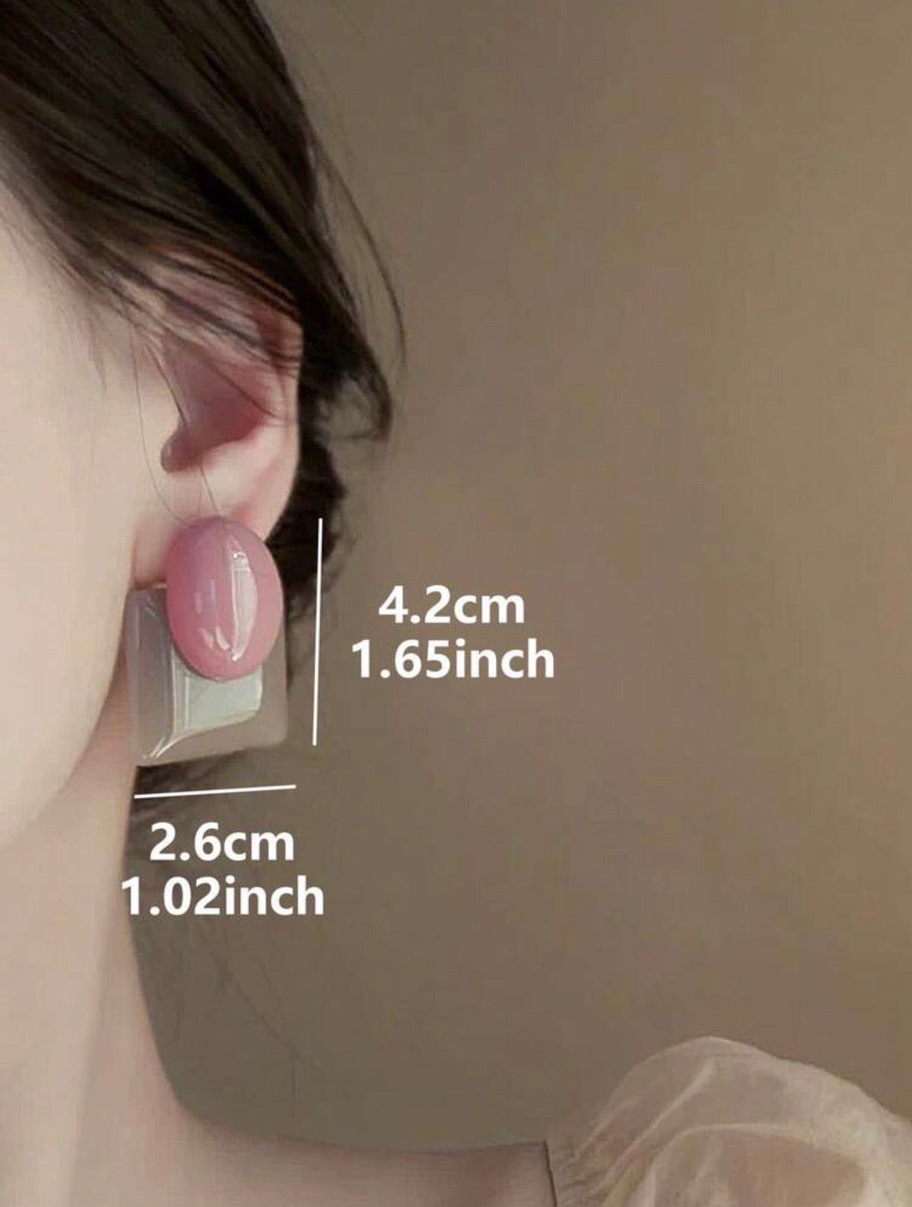 Olivia Geometric Resin Block Square Stud Earring