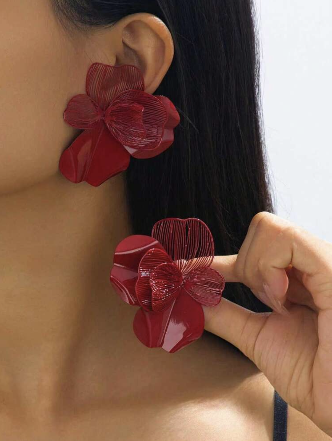 Belle Stud Earring Maroon