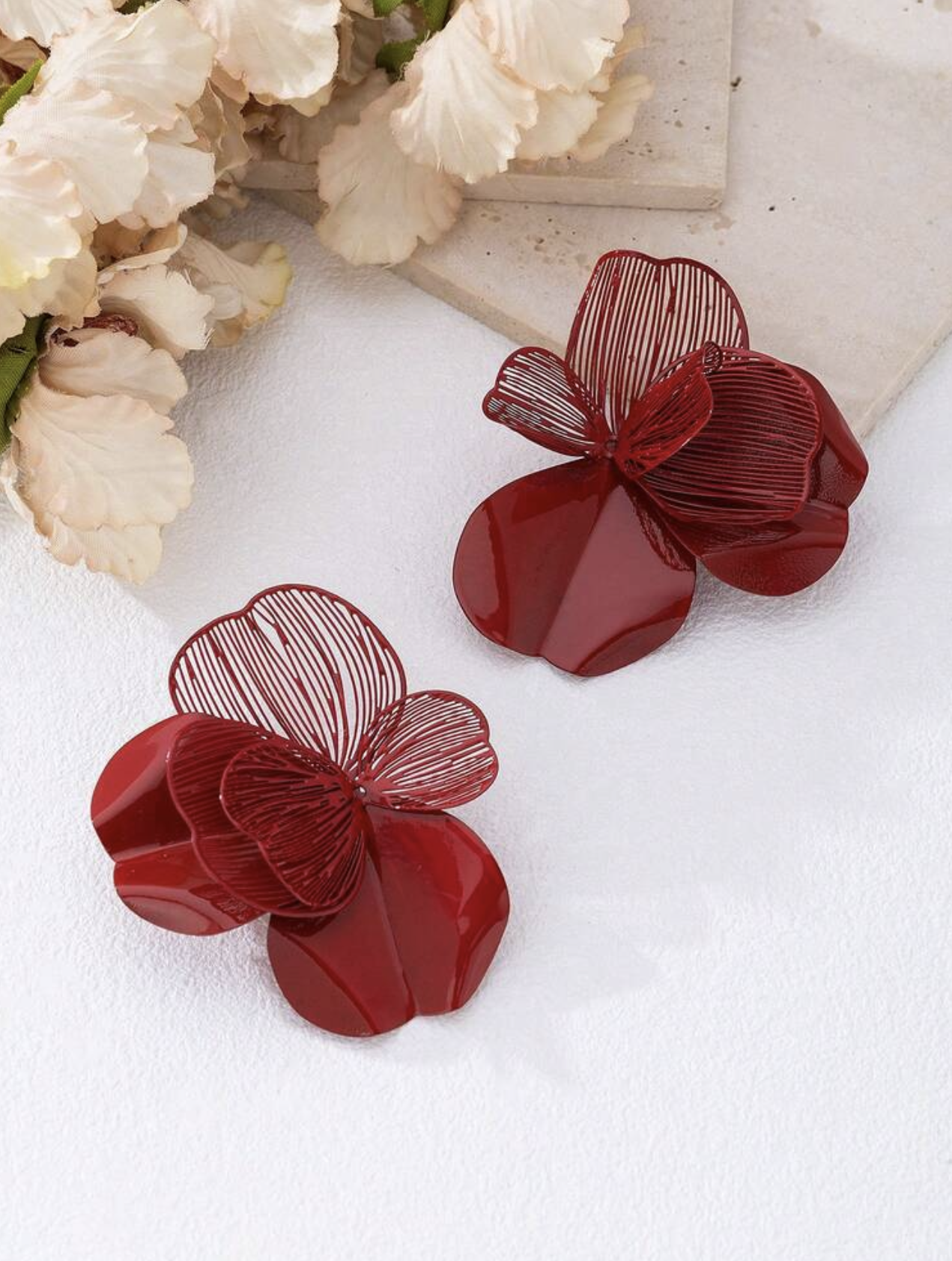 Belle Stud Earring Maroon