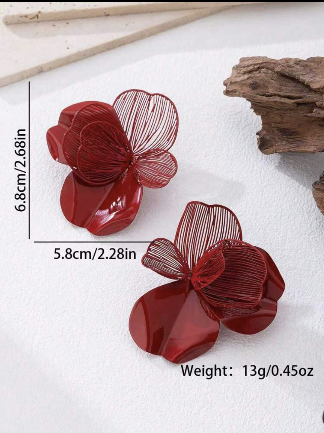 Belle Stud Earring Maroon