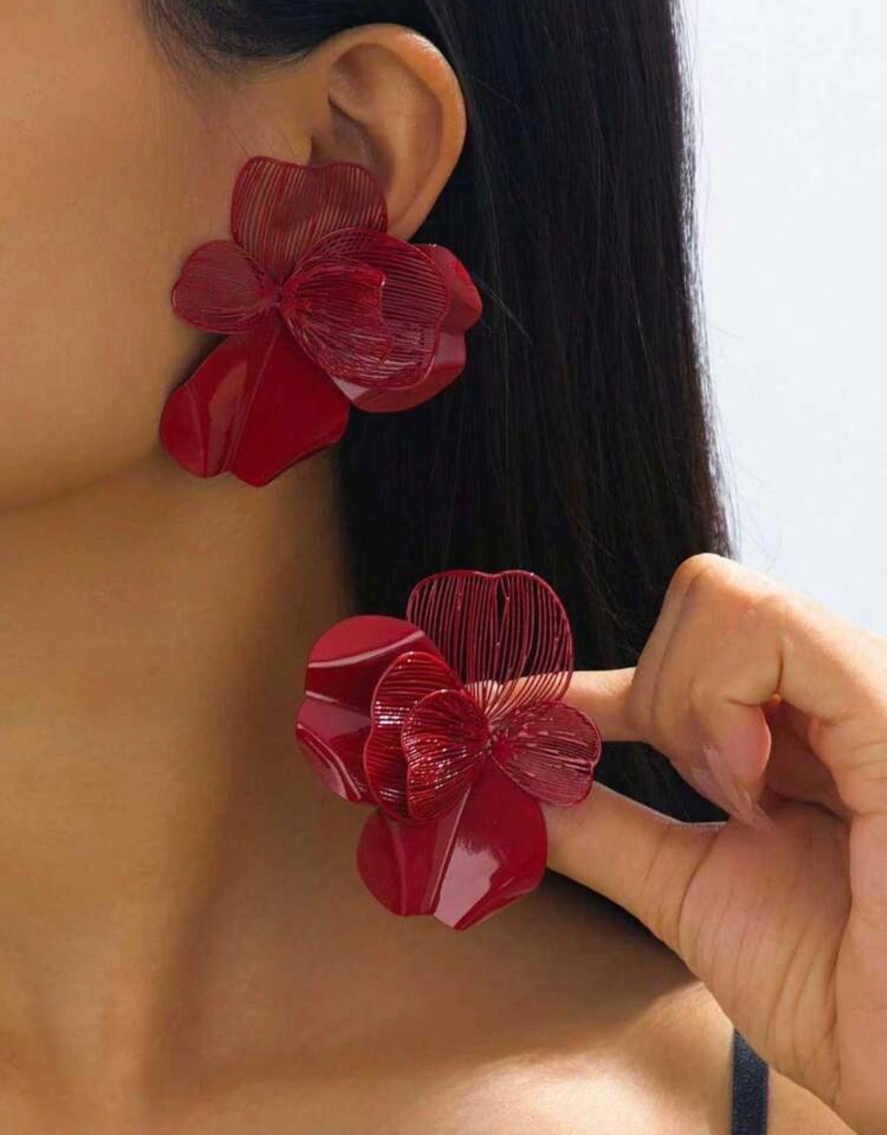 Belle Stud Earring Maroon