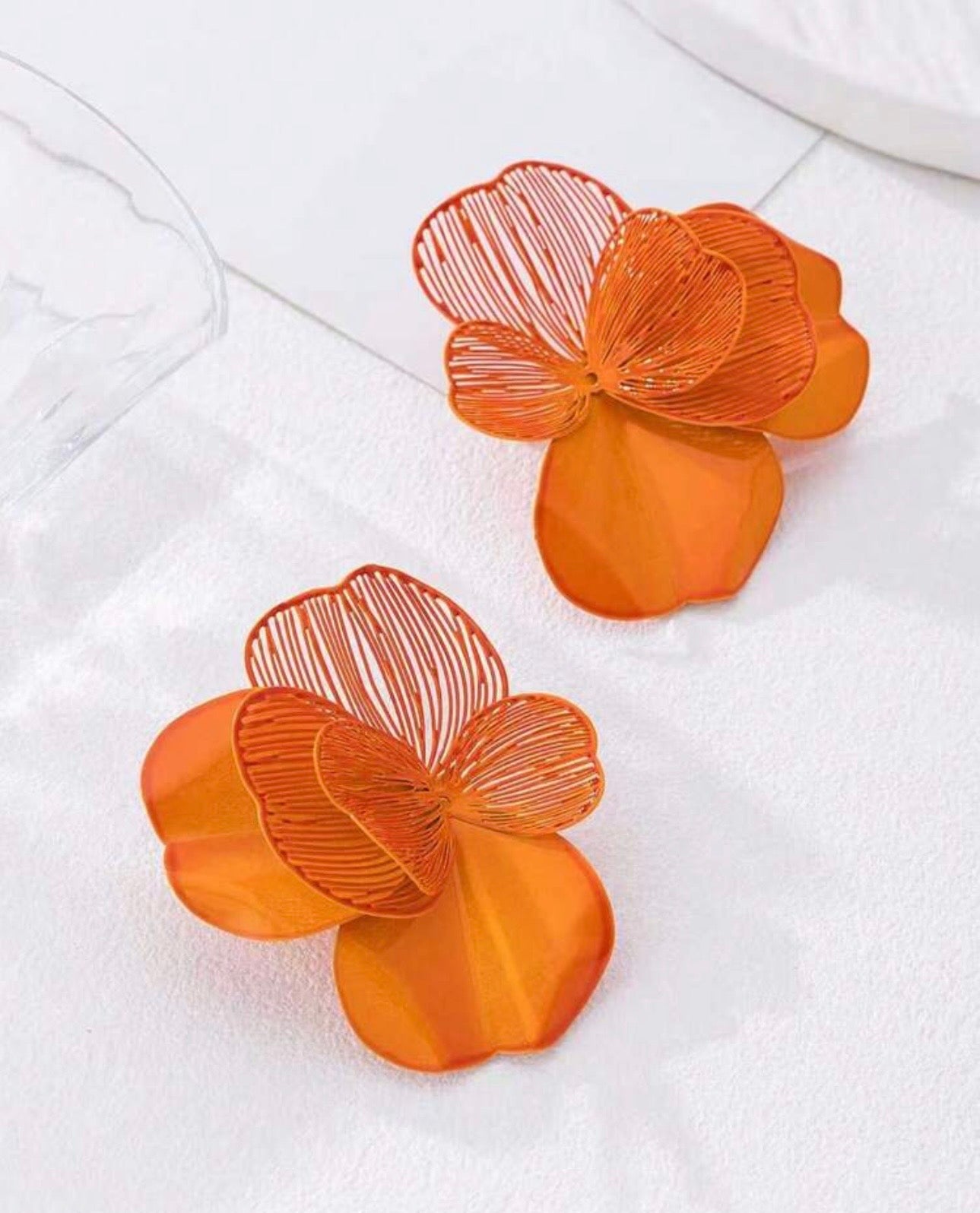 Belle Stud Earrings Orange
