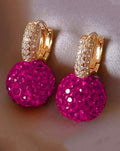 Jahdiel Rhinestone Ball Pendant Earrings (Pink)